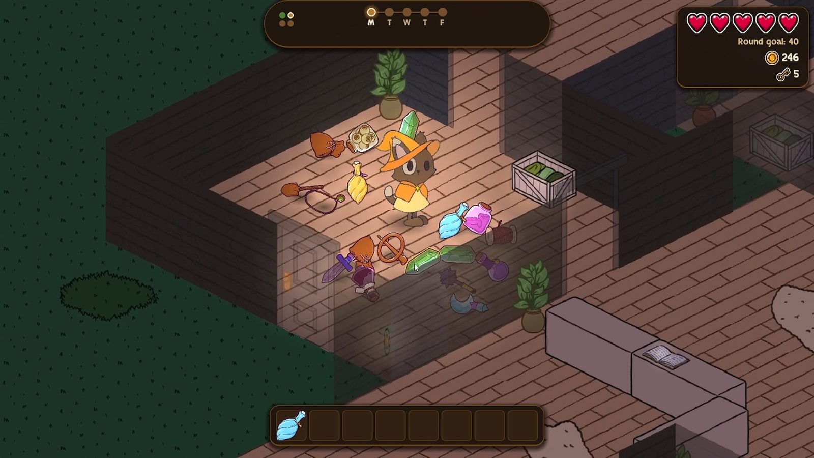 Stash Mayhem — loot bursts across the warehouse floor